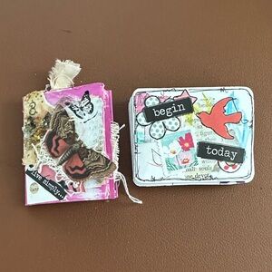 Colorful Handmade Journals with Butterfly and Bird Designs mini size: 2x2.5